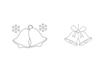 Festive bells and snowflakes christmas holiday