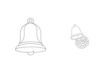 Christmas bell and pinecone decoration holiday
