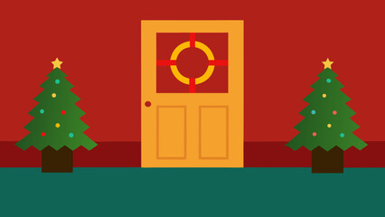 classic room wreath christmas tree