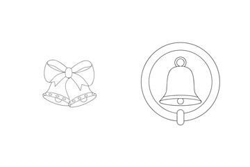 Christmas Bells With Ribbon And Doorbell greeting