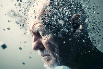 Elderly Man Mind Fragmentation Surreal Expressionism Emotion Aging Memory