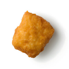 Golden-brown, crispy fried food item with a rectangular shape