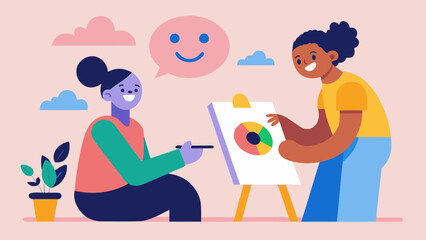 Inclusive Art Therapy Session Illustration