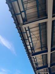 at the train station on a sunny day