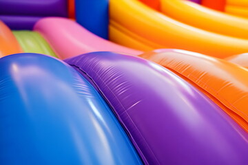 Vibrant Colorful Bouncy Castle Fun Soft Play Area Inflatable Structures Joy