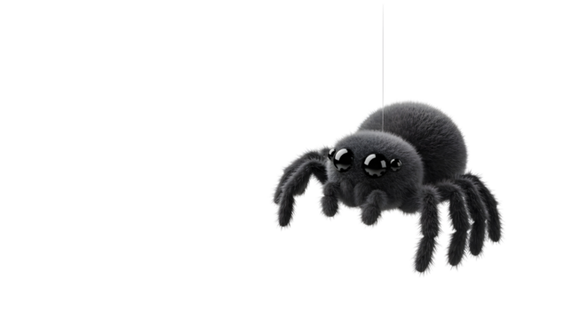 Fuzzy Spider Icon Halloween Creepy Crawler