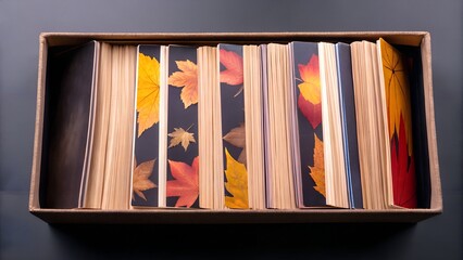 Autumn Leaf Bookshelf Aesthetic Cozy Fall Reading Decor