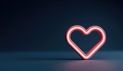 Neon pink heart graphic on dark background