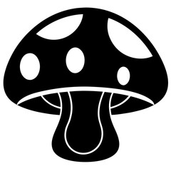 Cute Cartoon Mushroom Silhouette