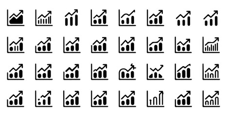 Financial upward growth arrow chart silhouette, business success growth, and profit vector icon