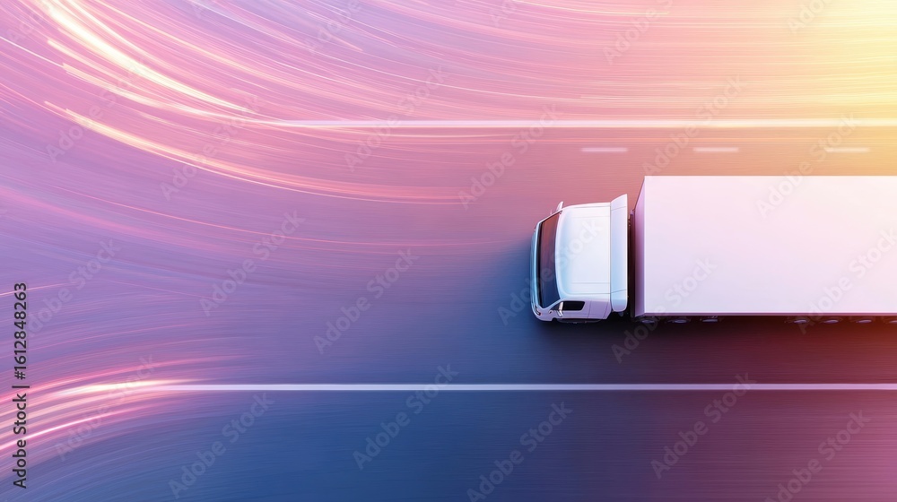 Poster lorry lorry transporting construction materials on a busy road, contributing to infrastructure devel