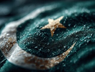 Waving Pakistani flag with text references to Independence Day and patriotic occasions
