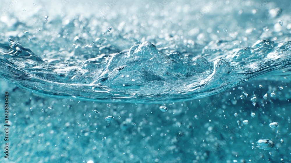 Aufkleber gentle waves ripple across the surface of clear blue water, capturing sunlight and creating dazzling