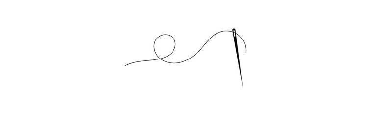 Obraz premium needle for sewing clothes line art icon for apps and websites