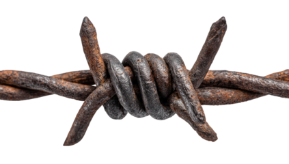 Close-up of rusty barbed wire