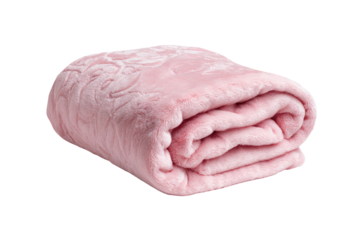 Folded, light-pink, plush blanket