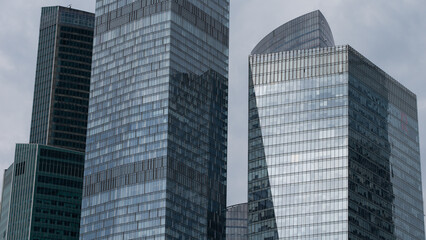 blue wall business buildings architectural background