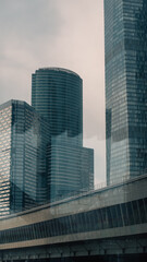 blue wall business buildings architectural background