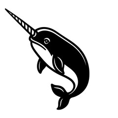 Fototapeta premium Narwhal Unicorn of the Sea Whale Vector