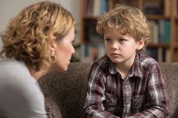 ADHD Kid: Psychotherapy Session with Mother and Psychologist, Attention Deficit Child