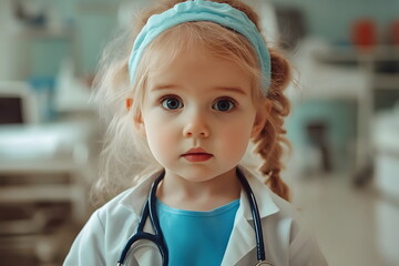 Young Girl Aspiring Doctor Medical Profession Dream Career