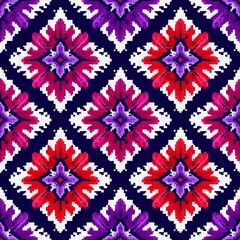 Ikat Seamless Pattern Design For Fabric