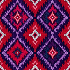 Ikat Seamless Pattern Design For Fabric