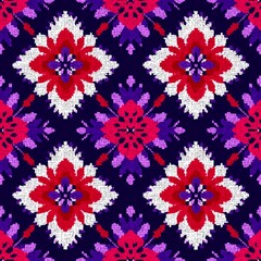 Ikat Seamless Pattern Design For Fabric