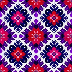 Ikat Seamless Pattern Design For Fabric