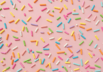 Pink background with sprinkles