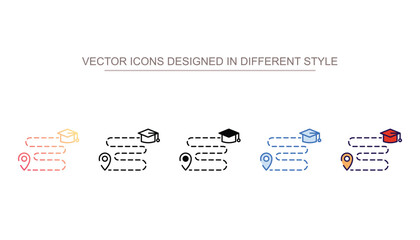 Learning Path icon design with white background stock illustration