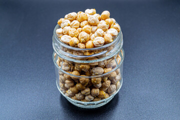 Beautiful organic dried chickpea beans consisting of raw bengal legume pea