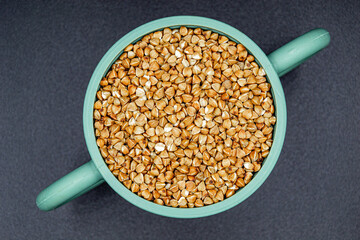 Organic dry buckwheat grains consisting of raw natural product