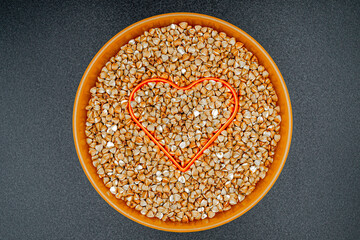 Organic dry buckwheat grains consisting of raw natural product