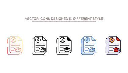 Student Grades icon design with white background stock illustration