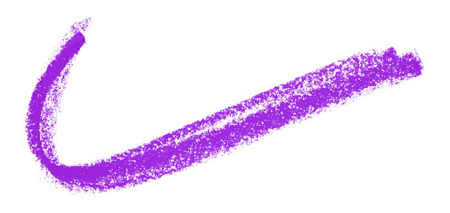 Purple colored pencil drawing isolated on transparent background