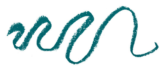 Green colored pencil drawing isolated on transparent background