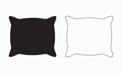 Simple Black and White Pillow Icon Set
