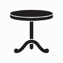 Simple Vector Illustration of a Round side Table
