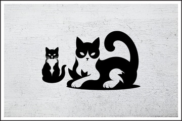 Shadow Whiskers,
Elegant Feline Silhouette,
Mystic Cat in Black,
Proud Cat Shadow Art