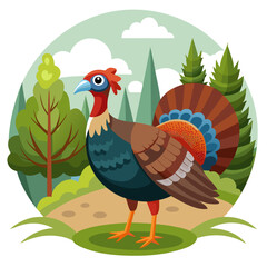 Wild Turkey Forest Vector