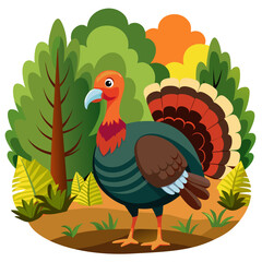Wild Turkey Forest Vector