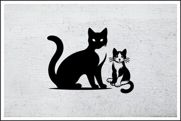 Shadow Whiskers,
Elegant Feline Silhouette,
Mystic Cat in Black,
Proud Cat Shadow Art