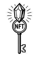 NFT Key with Gemstone - Granting Access to Digital Asset or Value