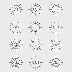 Sun icon set