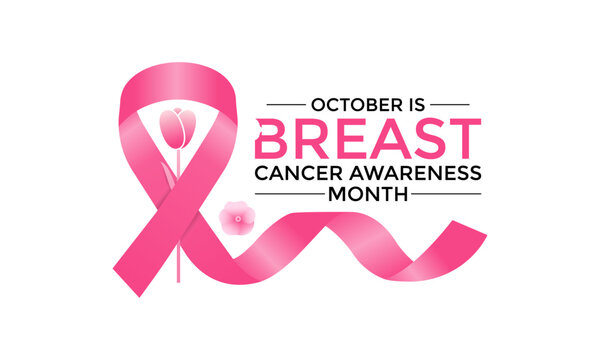 Illustration on the theme of Breast cancer awareness pink ribbon. The pink ribbon symbolizes hope, strength, and unity in the fight against breast cancer. Banner poster, flyer and background design.