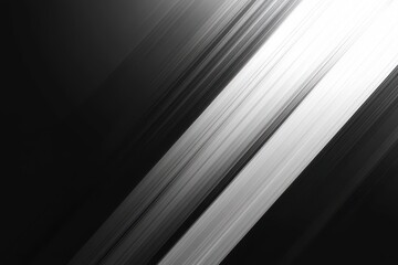 Fototapeta premium Black and white photo of a city skyline with a white stripe running. Black white grey grain texture gradient background gray smooth grunge grainy noise poster spotlight banner.