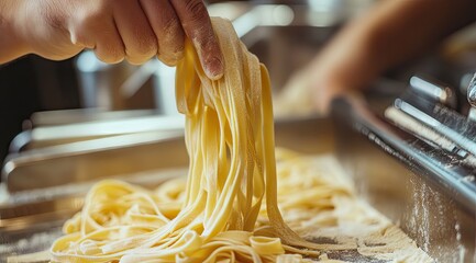 Fresh pasta being handled (1)