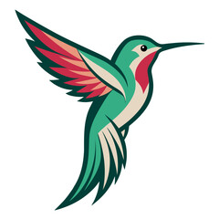 Fototapeta premium Colorful hummingbird in flight showcasing vibrant feathers and grace in nature's beauty