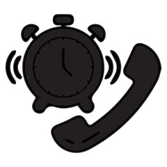 Wake-up call Black icon